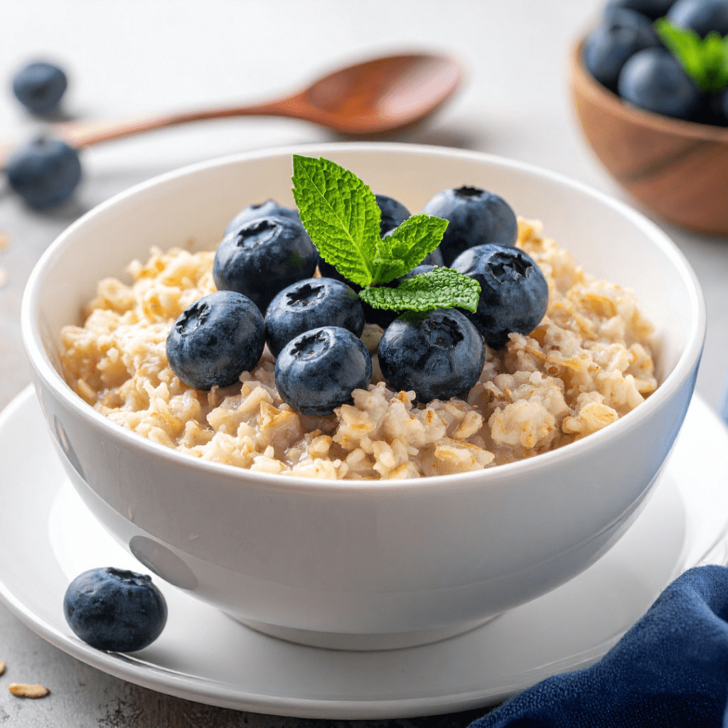 Add blueberries to cereal or oatmeal for healthy eating option for seniors